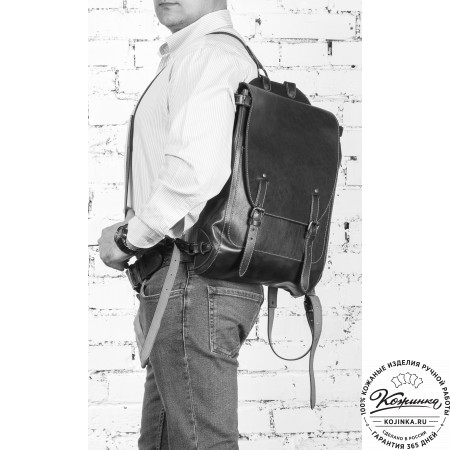 Кожаный рюкзак "Рафаэль" (чёрный)